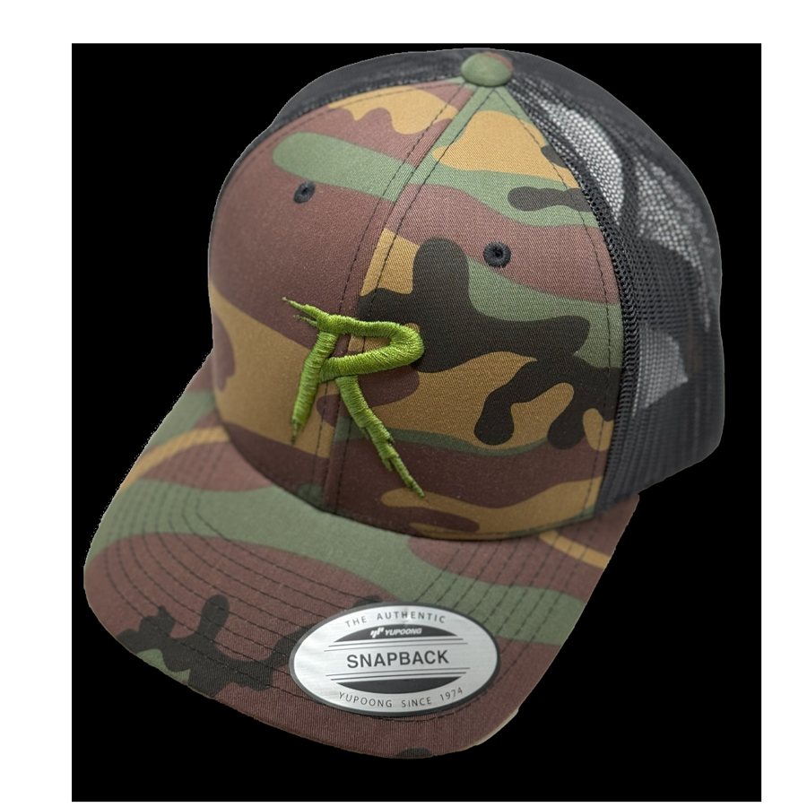 Woodland-Camouflage-Cap mit gesticktem Logo