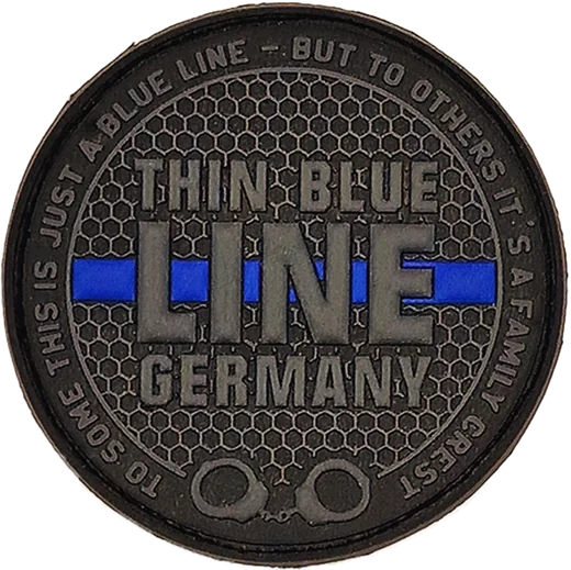 Runder Rubber-Patch Thin Blue Line Germany