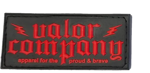 Rubber-Patch Valor Company, rot auf schwarz